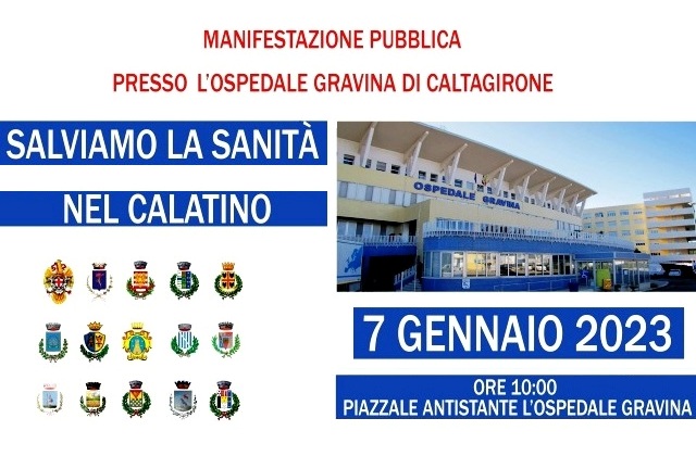 “Salviamo la Sanità nel Calatino”: sabato 7 gennaio, davanti l’Ospedale di Caltagirone, manifestazione pubblica promossa  da tutti i Comuni del territorio